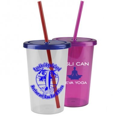 Acrylic Cups With Straws